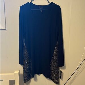 Style & Co. Black Top with Gold Sequin Detail